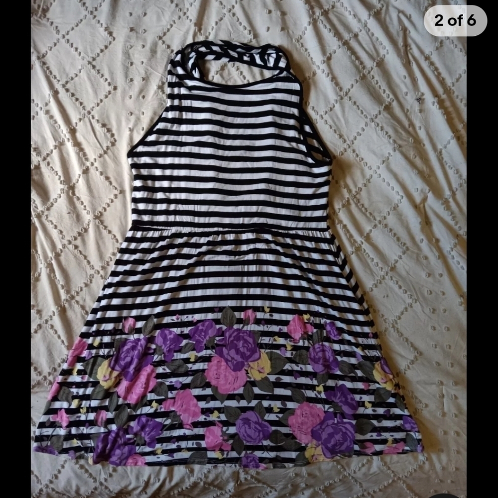 Dream Out Loud by Selena Gomez Sundress Cutout Back Pink Stripe 1X